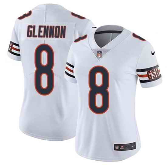 Nike Bears #8 Mike Glennon White Womens Stitched NFL Vapor Untouchable Limited Jersey
